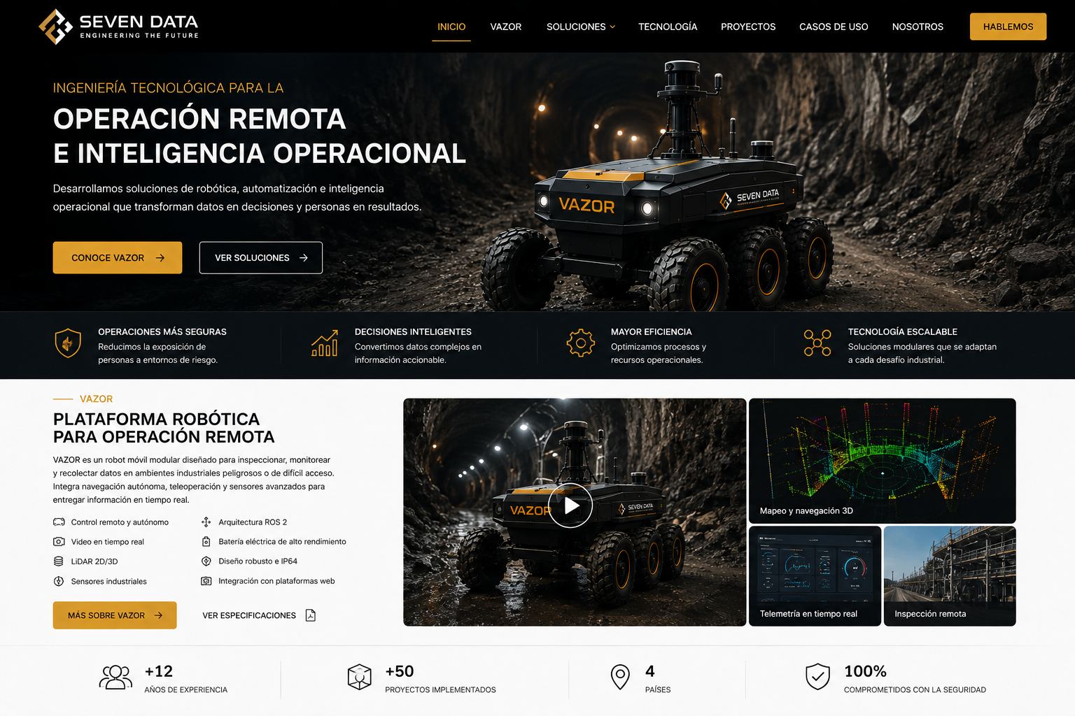 Visual conceptual de VAZOR en una operación industrial